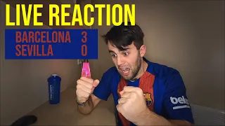 CRAZY COMEBACK!! ● PASSIONATE BARCA FAN LIVE REACTION ● BARCELONA 3 - 0 SEVILLA