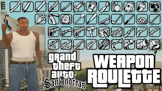 GTA San Andreas Weapon Roulette Speedrun - CJ's Weapon Keeps Changing!