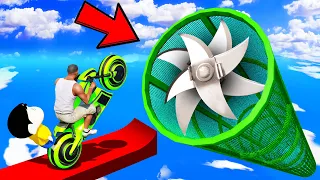 SHINCHAN AND FRANKLIN TRIED THE IMPOSSIBLE TUNNEL BLADE AND MEGA RAMP CHALLENGE BY CARS BIKES GTA 5