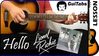 How to play HELLO 💘 - Lionel Richie / GUITAR Lesson 🎸 / GuiTabs #130