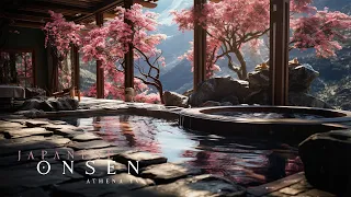 Japanese Onsen - Water Sounds with Healing Meditation Music for Sleep and Study