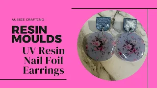 Resin Craft making UV resin earrings using nail foils #craft #cute