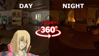VR 360 Howl's Moving Castle Interior | Day & Night | Studio Ghibli Tour