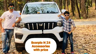 Scorpio N Z4 Accessories with price #mahindrascorpion2022 #scorpioNZ4 #scorpiolover