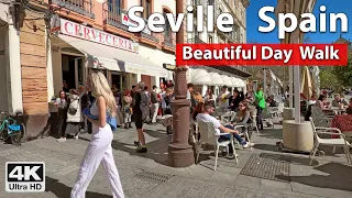 Seville 4K Walk  on famous Constitution Ave. and more! 🌞  Spain Virtual Tour