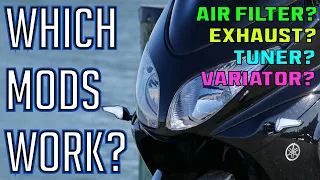 Yamaha TMAX Performance Mods Tested 🛵 HUGE Gains! 😍 Variator, Exhaust, Air Filter & Fuel Controller