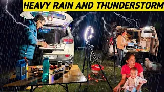 Vlog 387 | पहले ही दिन हुई हालत खराब 😨 Heavy rain and thunderstorm in camping. Jammu Kashmir