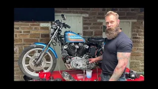 Harley Davidson Ironhead Sportster kick start conversion.