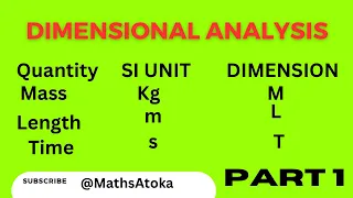 How to find dimensional formula? Dimensional analysis Trick #mathsatoka #physics