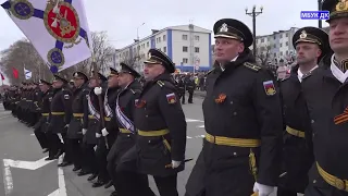 Торжественное построение войск Вилючинского гарнизона, посвященного Дню Победы.