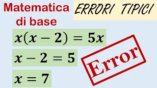 Errori tipici sulle equazioni