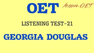 Oet listening test | Georgia Douglas & Jason Bosworth patient | #oet #oetlistening #oettest