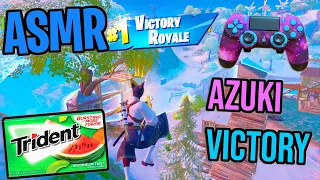 ASMR Gaming 😴 Fortnite Azuki Skin Victory! Relaxing Gum Chewing 🎮🎧 Controller Sounds + Whispering 💤