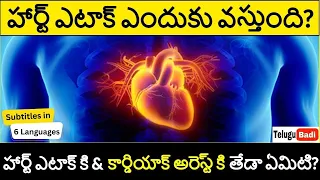 Heart  Attack Explained in Telugu | Difference Between Heart Attack & Cardiac Arrest | Telugu Badi