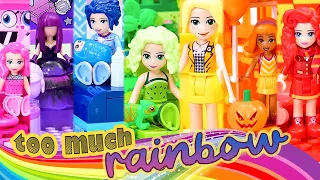 Too Much Rainbow 🌈 All the rainbow single colour build challenges (plus pink) LEGO compilation