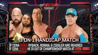 John Cena Vs Seth Rollins, Big Show & Kane - 3-on-1 Handicap Match - WWE Raw 19/01/2015 (En Español)