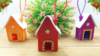 Glitter Foam Sheets Crafts 🎄🎄 DIY Glitter Foam Christmas House Making For Decorations