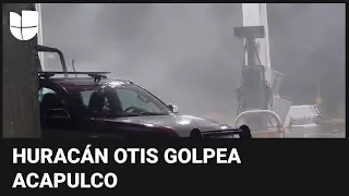 Primeras imágenes de la fuerza del huracán Otis golpeando a Acapulco