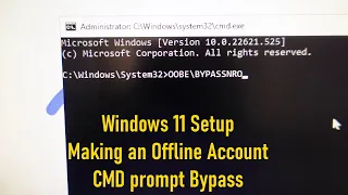 Windows 11 Setup offline account bypass in 2022 cmd prompt