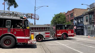 Chicago fire department Engine 55 truck 44 battalion 12 responding