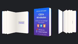 Pure CSS 3D Animated Book | 3D Perspective flip effect - on hover effect