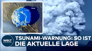 TSUNAMI-WARNUNG: Dramatische Videoaufnahmen! So ist die Lage nach dem Vulkanausbruch I WELT News