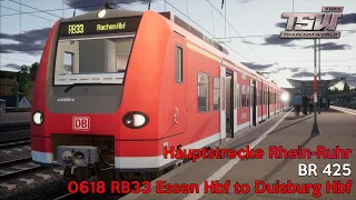 0618 RB33 Essen Hbf to Duisburg Hbf - Hauptstrecke Rhein-Ruhr - BR 425 - Train Sim World 2020