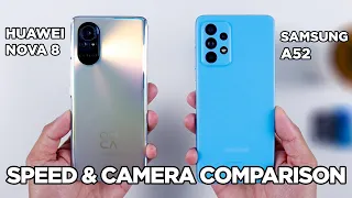 Huawei Nova 8 vs Samsung A52 SPEED TEST & CAMERA Comparison | Zeibiz