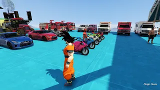 GTA 5 Fails: Spiderman vs Goku Superheroes Hard Race Challenge Fail Ragdolls Video