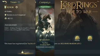 Tactics Evolved(RP): Starting Soon, Join Now! - Lord Of The Rings: Rise To War!