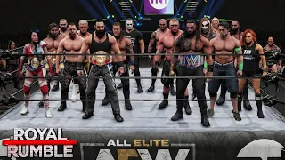 WWE 2K23 team aew vs team wwe royal rumble match