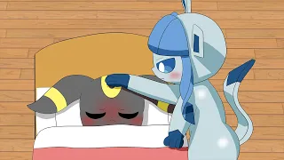 Glaceon and Espeon taking care of Umbreon who is sick | Pokémon Animation