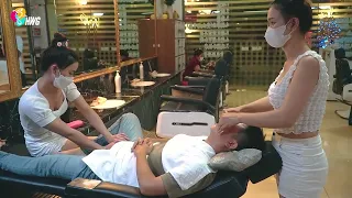 Shoulder and back massage is one of my favorite services here - Massage Barber Shop