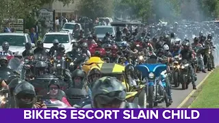 Bikers from across the country escort slain 2-year-old to his final resting place