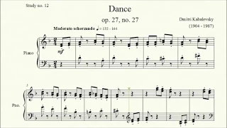 Study no. 12: Dance (op. 27, no. 27) - Dmitri Kabalevsky - Piano Studies/Etudes 7