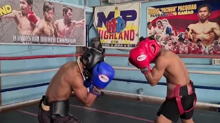 Miel Fajardo vs.Marco John Rementizo Exchange Body  Blows during Sparring Session