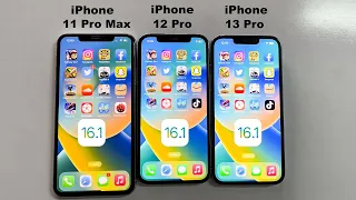 IOS 16.1.1 iPhone 13 Pro vs iPhone 12 Pro vs iPhone 11 Pro Max SPEED TEST IN 2022