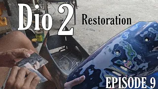 Honda Dio 2 Restoration ep.9 ( Masilya ng Fairings ) - Richie