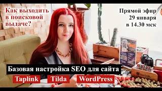 Как выходить в поисковой выдаче? Базовая настройка SEO для сайта на Tilda, Taplink и WordPress