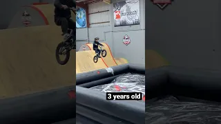 Big Air Indoor Bike Park first time hitting air bag. #bmx