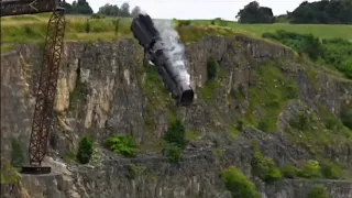 Mission: Impossible films Derbyshire quarry train crash (UK) - ITV News - 21st August 2021