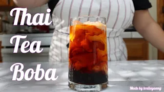 How to make Iced Thai Tea with Boba Recipe | Made by lexiieyanng