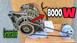 I turn car dynamo into 220v 8000w electric 💡 generator