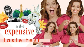 Zoey Deutch Eats Crickets 😱| Expensive Taste Test | Cosmopolitan