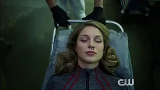Supergirl 4x11 Opening Red Supergirl bleeds, Kara, Lena, James and Brainy Play games