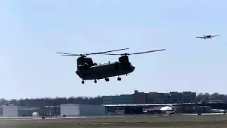 Chinook hovering in Kansas