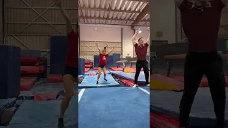 I taught a rhythmic gymnast a backflip! 🤸🏼‍♂️ @elenashinohara #gymnast #olympics #gymnastics #d1