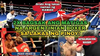 Argentinian Boxer takbo lang Ang nagawa.🤣 Sa lakas ng Pinoy nasi Mike Plania 💪#BOXINGBELLTV