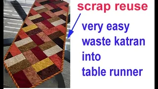 scrap fabric into floor mat / table mat / waste cloth reuse idea/ old cloths reuse/ best from waste