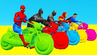 Spiderman Bike Transportation | Superheroes Motorcycle Action - GTA 5 Mods